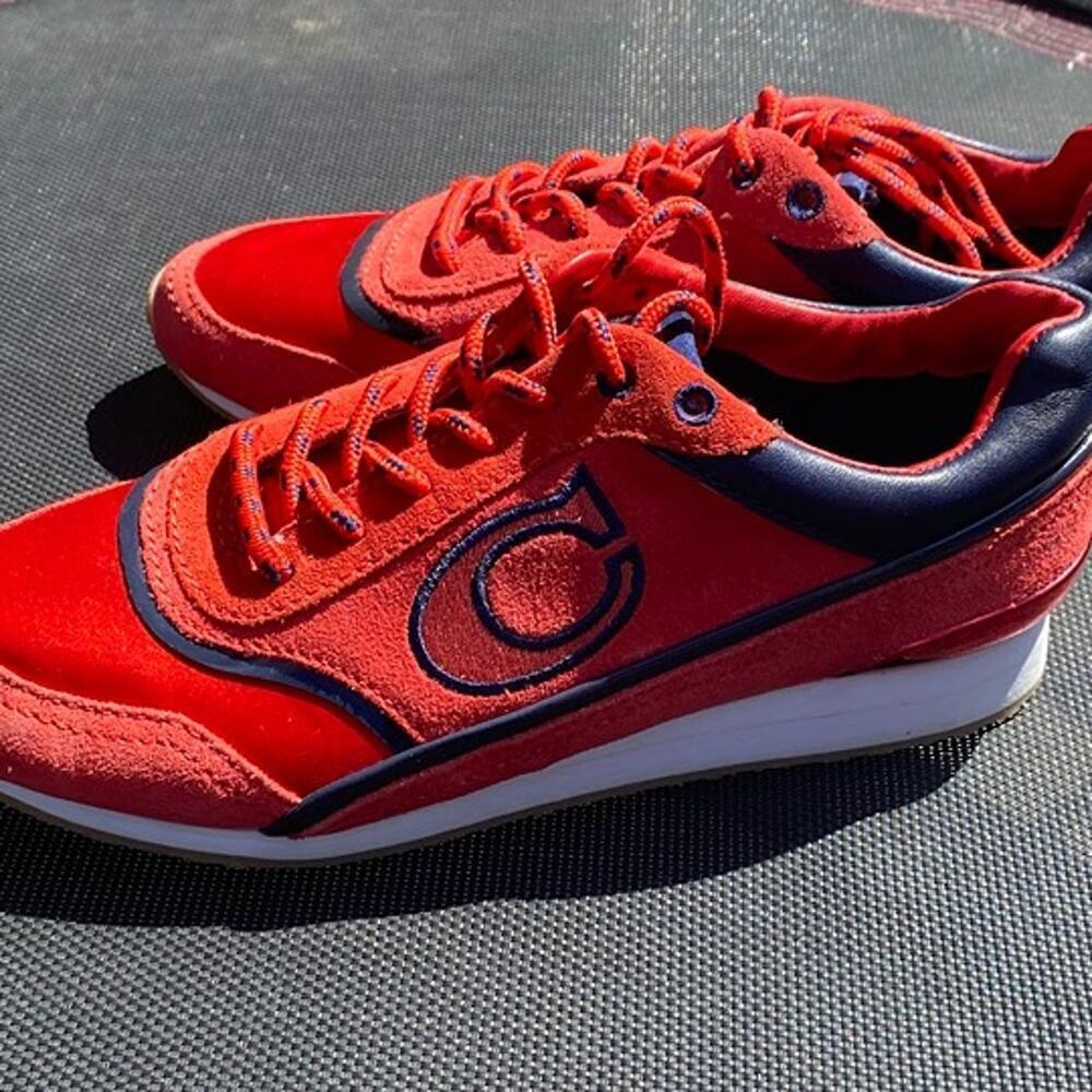 COACH 1941 Rosie Red Blue Suede Leather Runner Athletic Sneaker Women's 6.5M - Picture 7 of 12